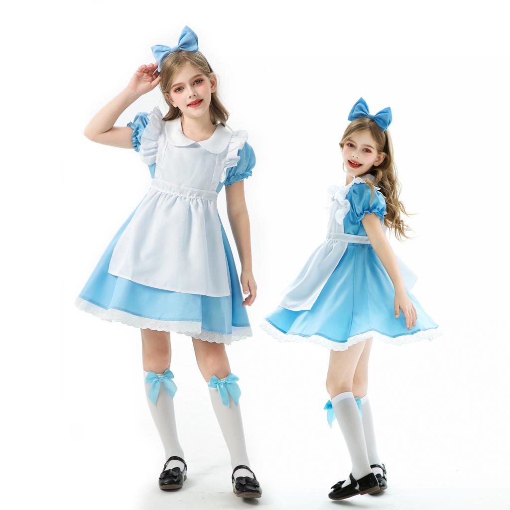 Children's Clothing Blue Alice Maid Clothing Girls Stage Performance Clothing Lolita Performance Clothing Dress