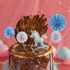 4Pcs/lot Mini Paper Fan Cake Topper Cupcake Toppers Kids Birthday Party Baby Shower Cake Decoration Flags Wedding Favor Supplies