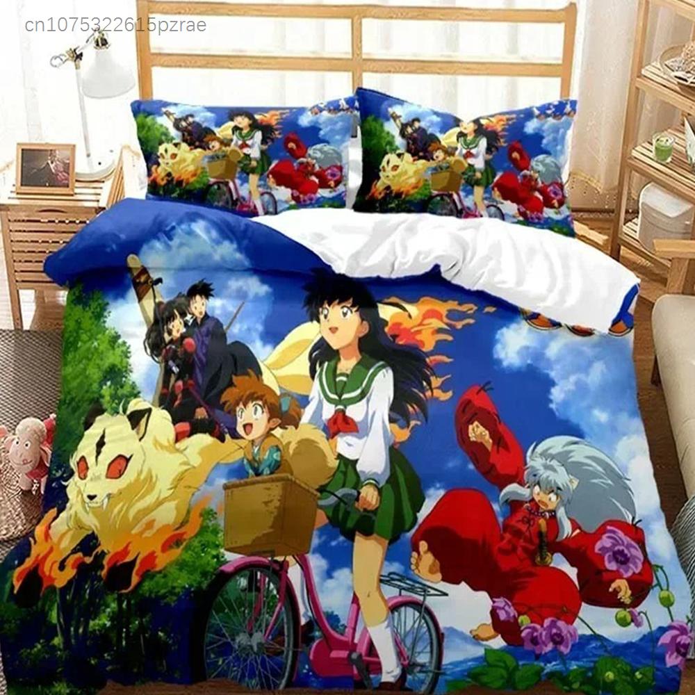 3D Print Anime Inuyasha Duvet Cover Sesshoumaru Bedding Set Double Twin Full Queen Kids Bedclothes Quilt Cover