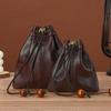 Organizzatore Pelle PU Pelle PU Sacchetto Coulisse Due Misure Chiusura Coulisse Portamonete Stile Medievale Organizzatore Monete Donne Uomini