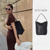 Soft Leather Bucket Bag Large Capacity Commuter Shoulder Handbag Lychee Pattern Women's Underarm Female Ladies Versatile Handbag