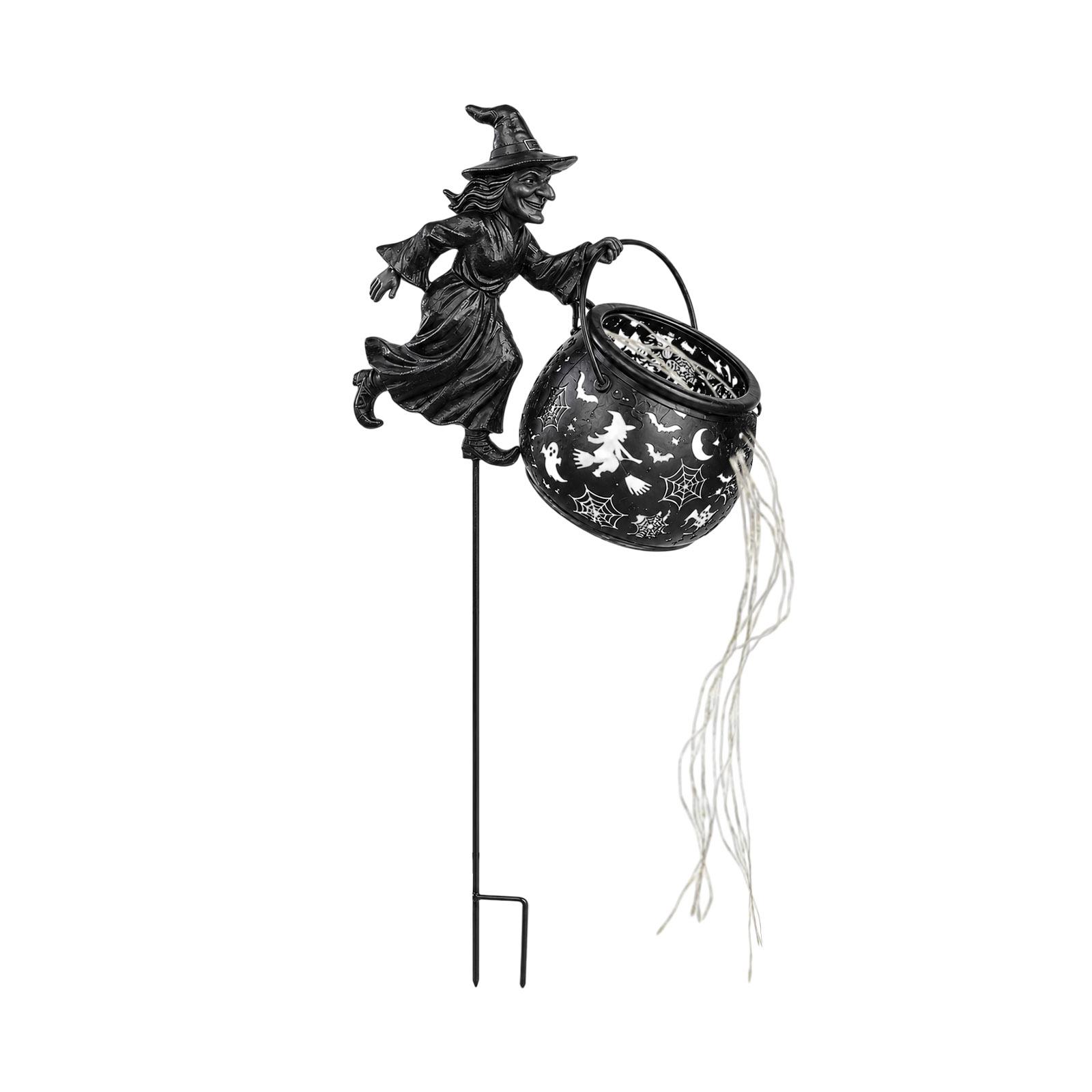 Hexenkessel Gartenlicht mit Leuchteffekt für Halloween und Außendekoration One Size black