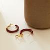 Retro Wine Red Color Drop Oil Hoop Earrings for Women Girls Temperament Elegant Earrings Buckle Daily Commute Jewelry Wholesale