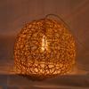 35cm Hand-woven Rattan Art Chandelier Round Fish Scale Bamboo Weaving Lamp Pastoral Retro Balcony Restaurant Chandelier