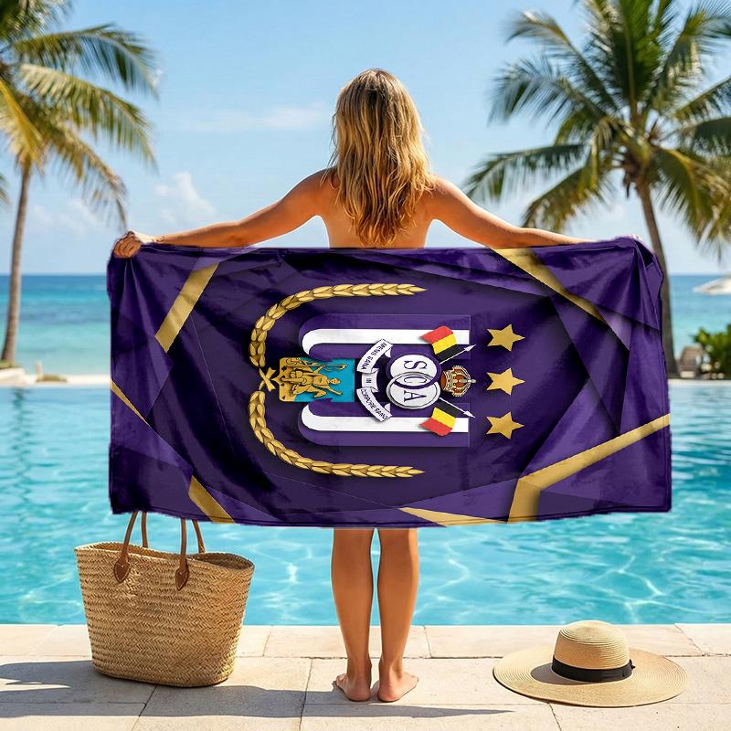 Anderlecht FC Druck Schnelltrocknendes Strandtuch Mikrofaser Saugfähig Tragbares Reise-Schwimmtuch