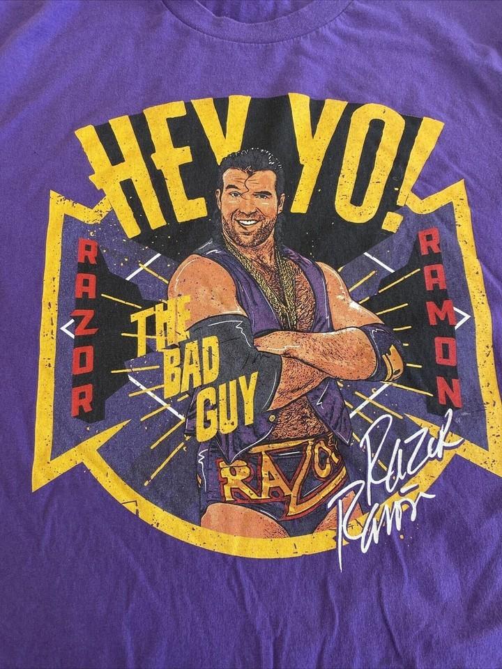 VTG Bad Guy Razor Ramon Scott Hall Shirt Short Sleeve Purple Men S-4XL XXXL