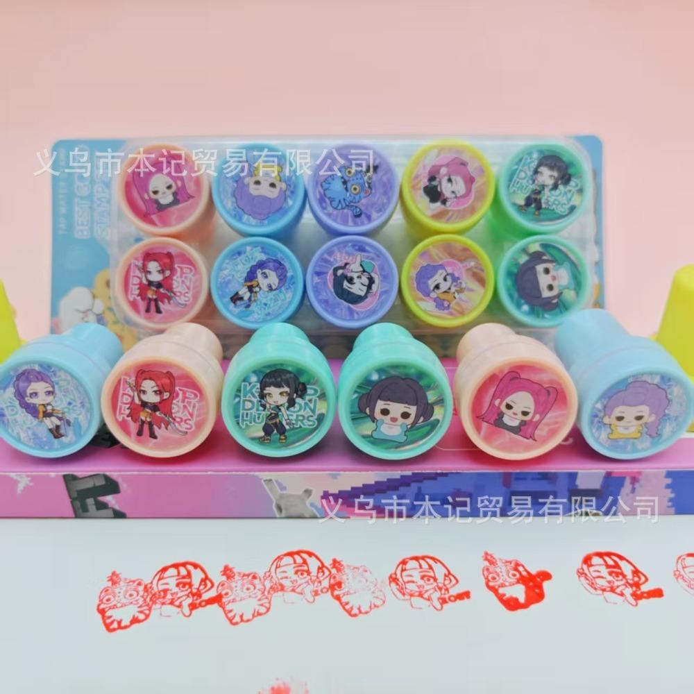 Durable 10Pcs Assorted Stamps for Kids Kpop Demon Hunters Rumi Zoey Mira Derpy Self-Ink Stamps with 10 Designs for Birthday Party Favor