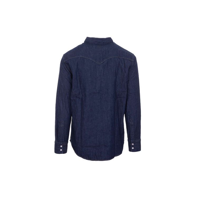 Levis Recycled Cotton Denim Shirt With Turn-Down Collar Men Tops Blue 85744-0000