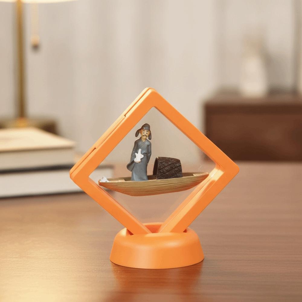 Creative Mini Mid-Autumn Ornament Cute Floating Box Rabbit Mooncake Display Box Decorative Handmade Rabbit Mooncake Figurines