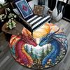 Dragon Artwork Round Area Rug,Carpet Rug for Living Room Bedroom Sofa Playroom Decor,Non-slip Floor Mat