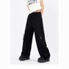 Red Y2k Vintage Cargo Pants Women's Loose Straight Wide Leg Casual Pants Autumn High Street Clothes