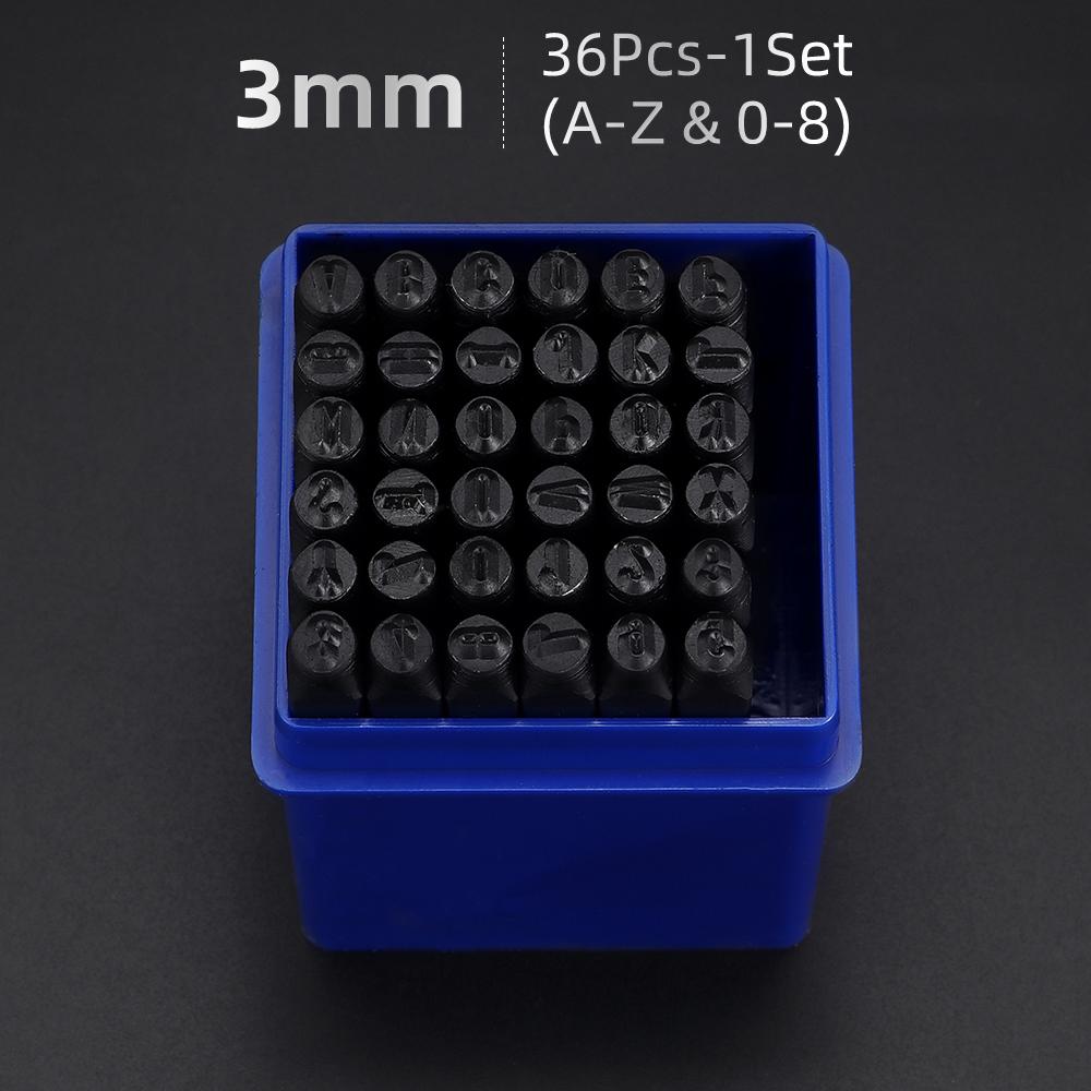 

36pcs/set Professional Number & Letter Stamping Tool Set, DIY Crafts Durable Carbon Steel Punch Tools for Faux Leather & Metal