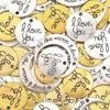 10pcs/lot Retro Alloy Pendant Double-sided Engraved Letters Round Moon Shaped Necklace Pendant DIY Handmade Fashion Jewelry Gift