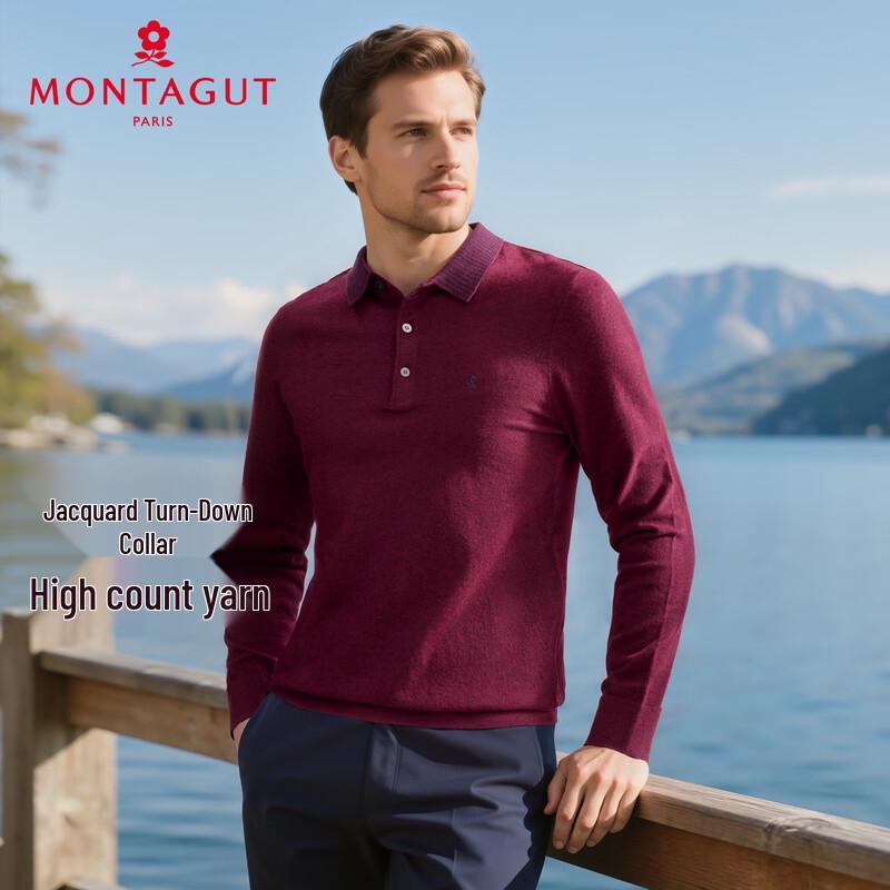 MONTAGUT Men's Autumn/Winter Jacquard Polo Knit Sweater