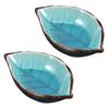 2 pcs Ceramic Leaf Spoon Rest Ice Crack Finish Kitchen Utensil Holder For Coffee Station Cooking Spoon Rest Stove Organizer
