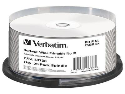 Płyty BD-R Verbatim 25GB X6 DL+ Printable NO ID (Cake 25)