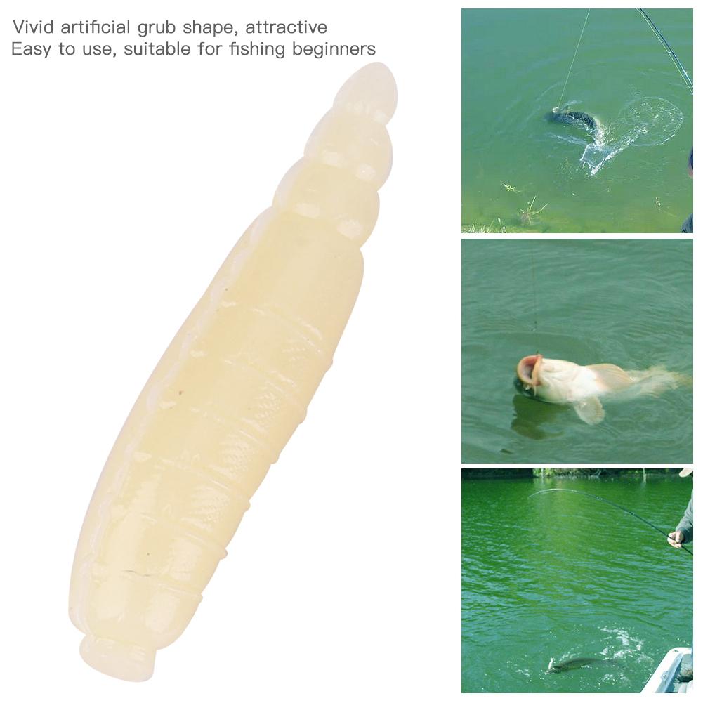 200pcs 17mm Small Artificial Maggot Grub Soft Lure LifE like Worms Fishing Baits