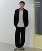 Musinsa Standard Wool Blend Traditional One-Pleat Tapered Slacks [Black]