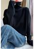 Women's Pure Wool Ribbed Turtleneck Sweater - Autumn/Winter Versatile Commuter Base Layer
