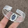 Labradorite Gemstone Handmade 925 Sterling Silver Cuff Bangle Adjustable KKG-189