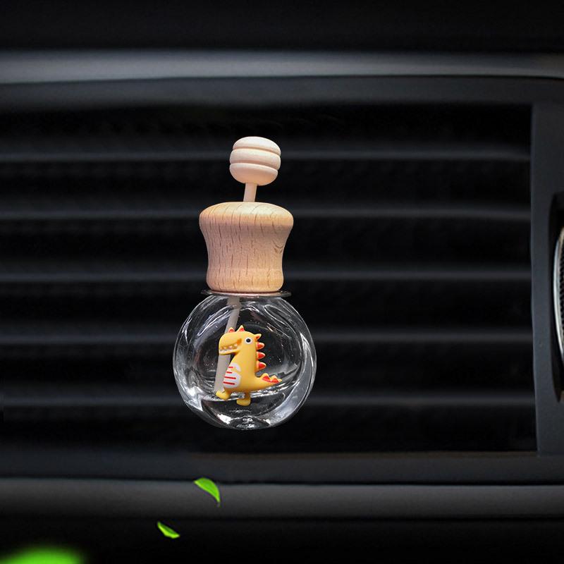 Cartoon Car Air Vent Perfume Bottle Clip - Cute Glass Interior Decoration Freshener