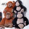 Jucărie de pluș capricioasă pentru camera copiilor, Păpușă Gorilă, Jucărie Animal de pluș realistă pentru Copii, Jucărie de pluș Orangutan din Fibră de Poliester Moale și Pufoasă, cu Blană Groasă și Lungă,