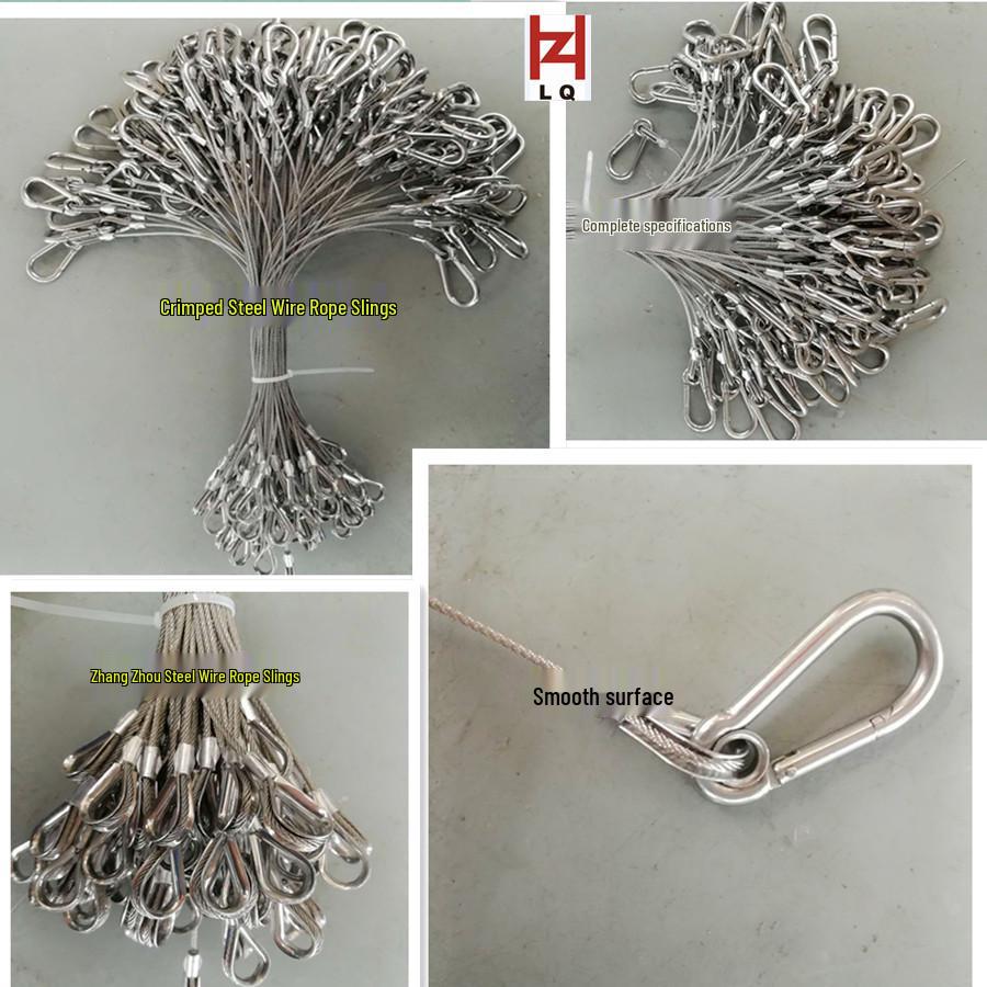 Stainless Steel 304 Crimped Wire Rope with Spring Buckle Rigging