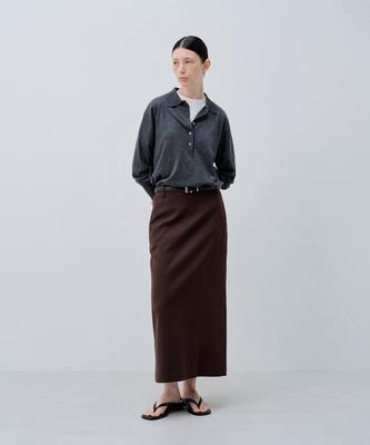 NOTIA Standard Fit Long Skirt_Dark Brown