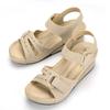 New sandals women, wedge heel magic buckle platform large size sandals