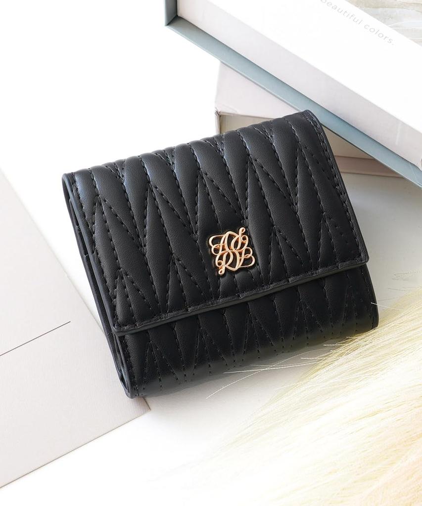Black Wallet for Women Popular Foldable Easy To Large Coin Stylish [Altrose] Tri-fold - Compact, Mini, Small, Quilted, Brand, Cute, Slim, Wallet, Use,
