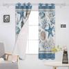 Marine Coral Shell Starfish Blue Series Blackout Curtains For Living Room Bedroom Printed Window Treatment Drapes Home Decor