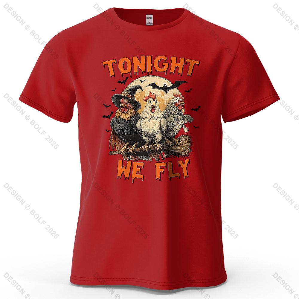 Witch Chicken Magic Printed Tshirt Cotton Loose Version Halloween Costume Printed Tshirt Womens Top Streetwear