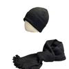 Knitted Hat and Scarf Two piece Set for Women in Autumn and Winter Versatile Warm and Thickened Cold Proof Small Woolen Hat That Shows Face