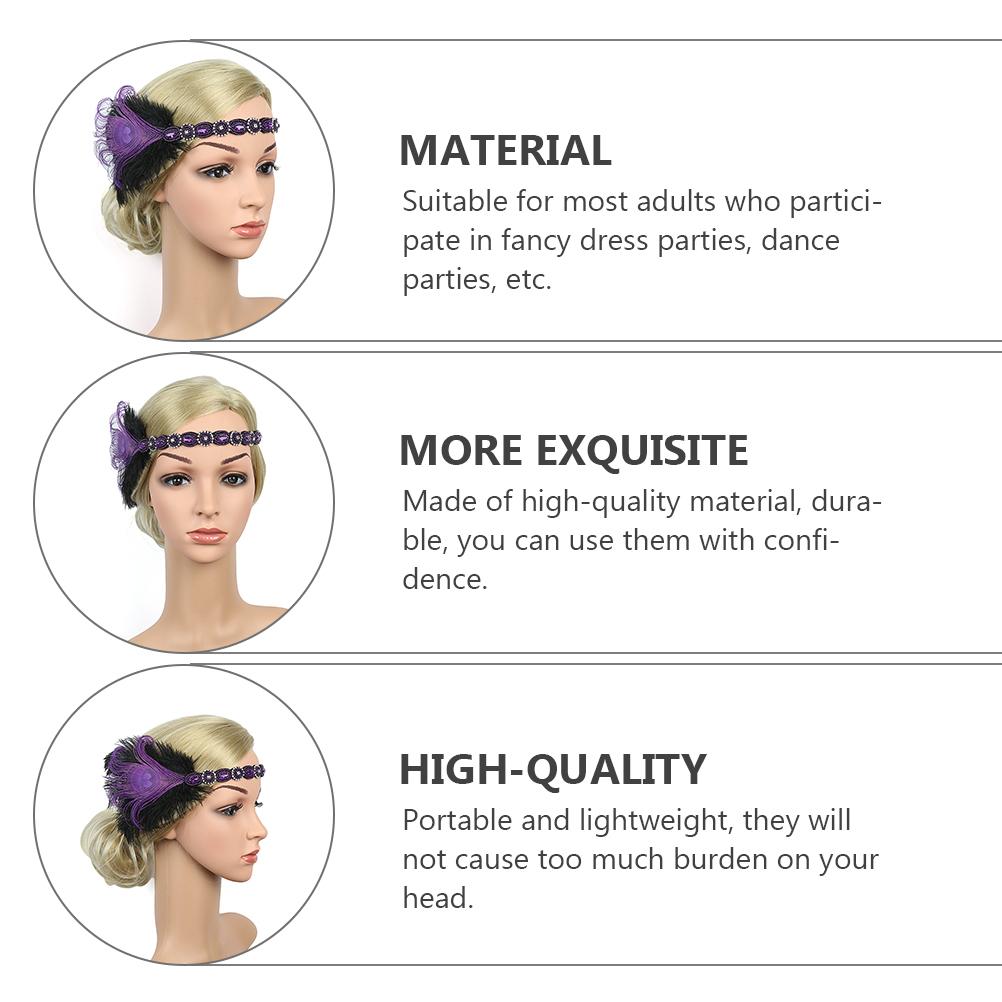 Pfau Stirnband Party Decor Fascinator Haar Zubehör Braut Kopfbedeckung Dekoration Ornament Schwarz Schallwand Kopfstück