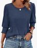2025 Trendy Loose-Fit Women's Printed Five-Sleeve Round Neck T-shirt