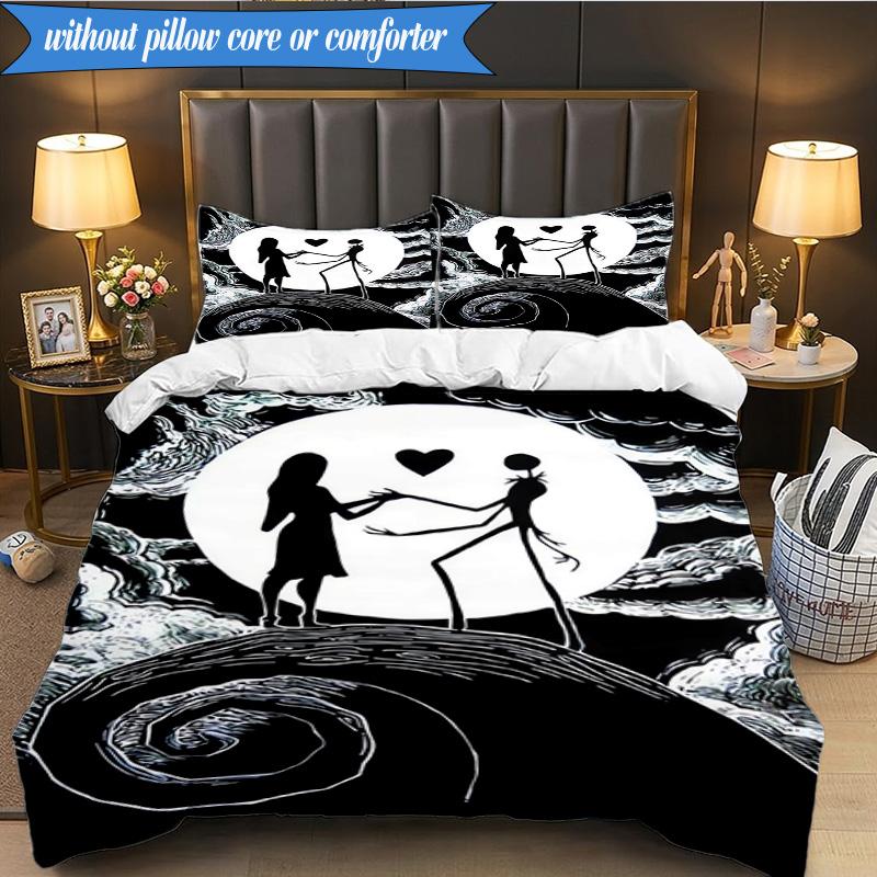 Gotische Leichenschönheit In Bloom 3-teiliges K-Pop Musikgruppen-Bettwäscheset, Ideal für Schlafzimmer, Wohnheim, Inklusive Bettbezug und 2 Kissenbezügen, Fan-Geschenke