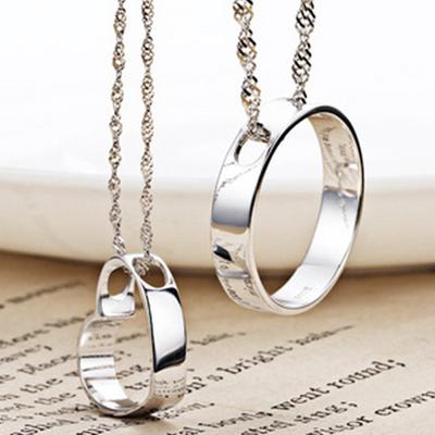 Weihua, Temperament Women, Concentric Edge Pendant, Heart Round Couple Men'S And Women'S Pendant Necklace, Silver-Plated Jewelry
