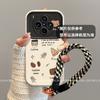 Applicable to vivox300s mobile phone case, advanced sense ins, Korean simple x300 with lanyard, anti-drop coffee cookie bear