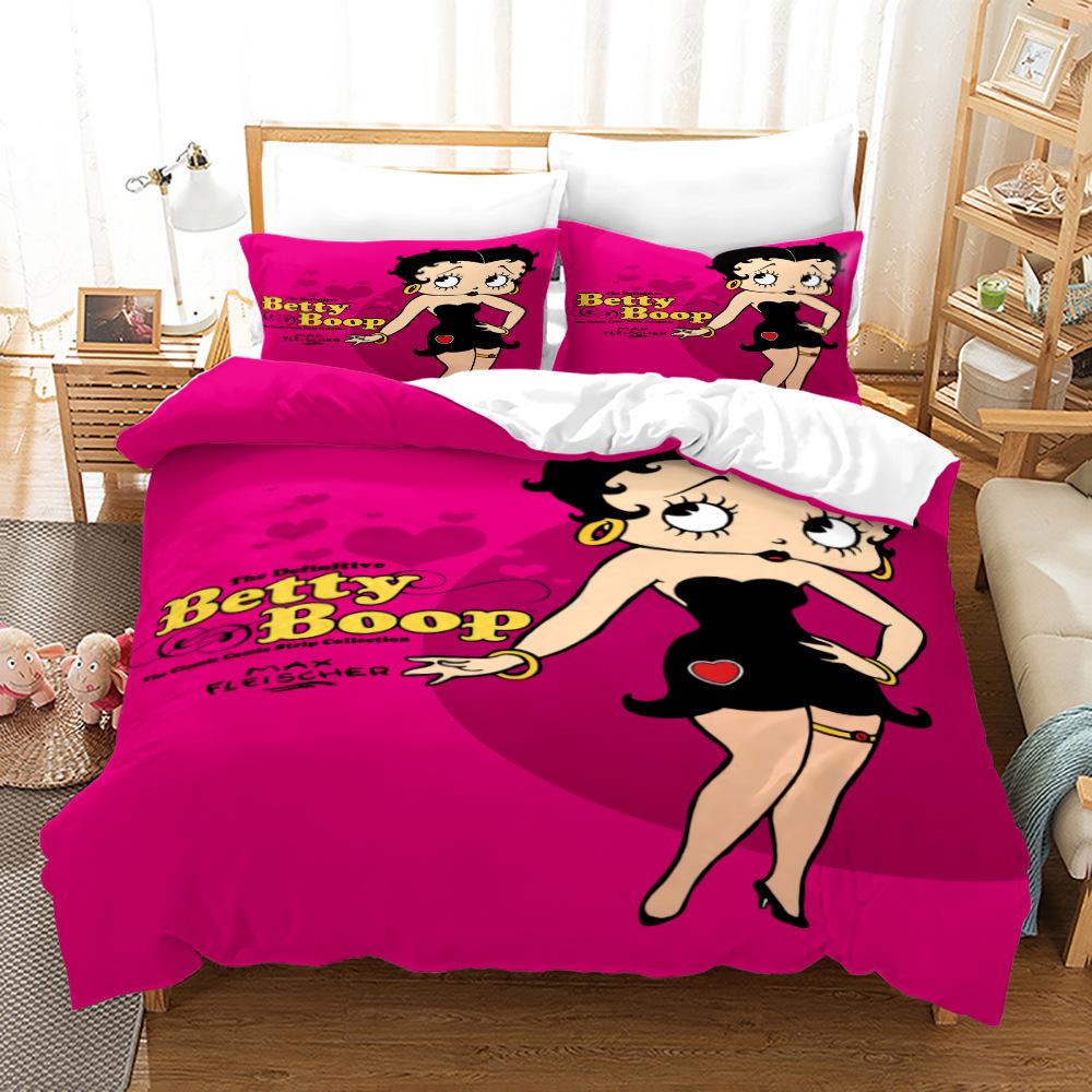 3D Three-Piece Betty Boop Quilt Cover Digital Printing