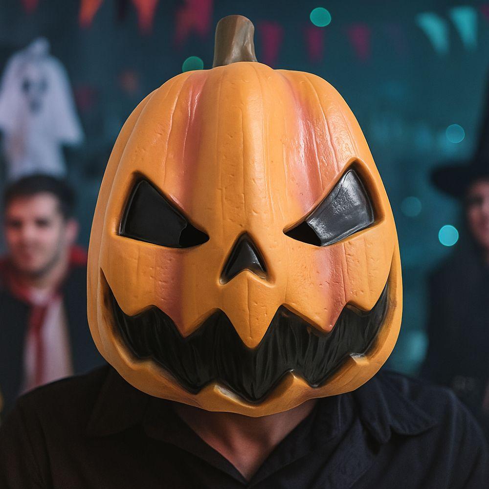 Latex Halloween Pumpkin Head Mask Novelty Head Cover Jackolantern Mask Trick or Treat Breathable Masquerade Mask Cosplay Event