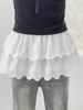 2026 Spring Ruffle High Waist A-Line Layered Crochet Embroidered Skirt for Women
