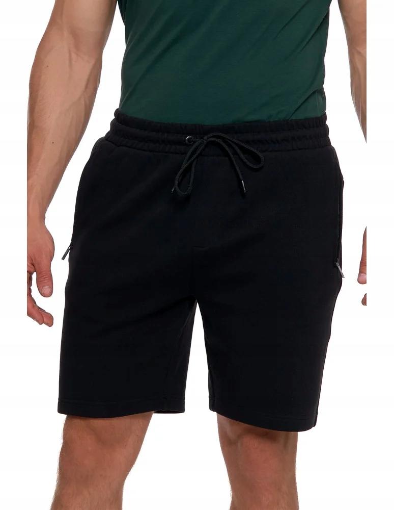 Men's Shorts with Zipper Pockets and Elastic Waist Summer MORAJ XL BLACK