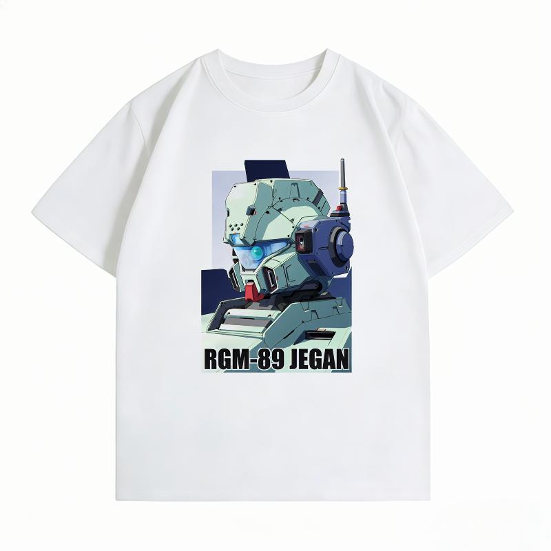 Unisexs Clothing New 100 Cotton Summer TShirt Gundam Unisexs TShirt RGM89 Jegan Print Casual Unisexs TShirt