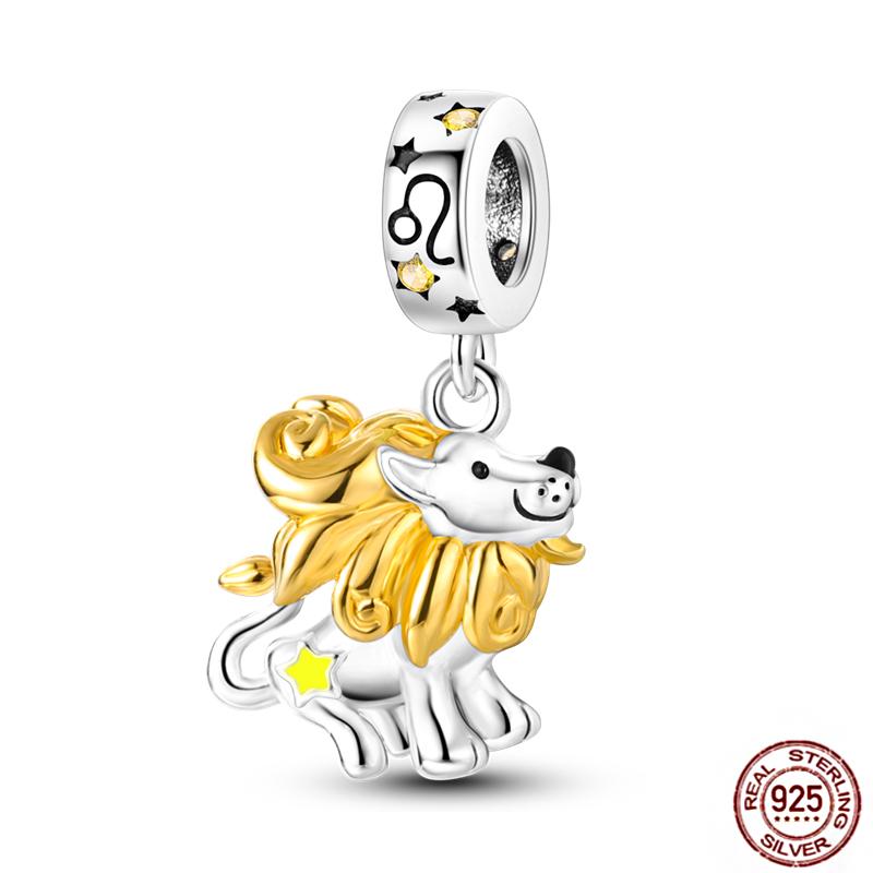 Rose Gold Yellow Charms Copper Sunflower Leopard Firefly Beads Fit Original Bracelet Luminous Charmdiy Jewelry Gift