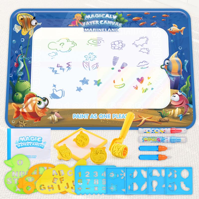 Magic Pens Water Doodle Mat Kids Painting Writing Color Doodle Drawing Mat Toy Bring Educational Toys for Girl Boy Toddler Gift