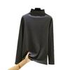 Womens Warm Fleece-Lined Long Sleeve T-Shirt With Mock Neck Plus Size Thermal Base Layer Top