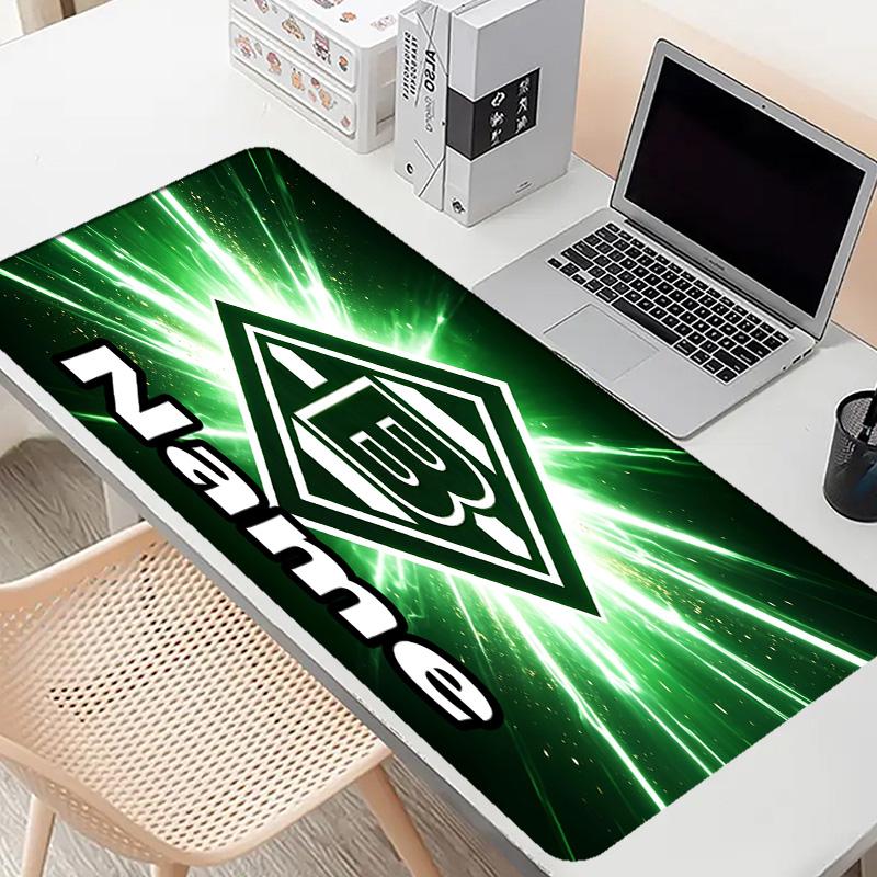 Custom Name Personalized Borussia Monchengladbach Pattern Mousepad, Laptop PC Desk Mat, Decorative Desk Mat for Home Keyboard Pad Gift