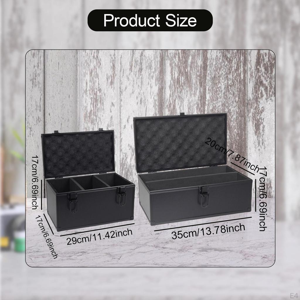 Card Storage Box Case Aluminum Alloy Dustproof Line with Sponge Holder Deck Organizer for