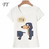Novelty Dachshunds Dog Look Back TShirt Summer Fashion Women T Shirt Funny Animal Print Tops Female Casual Tees