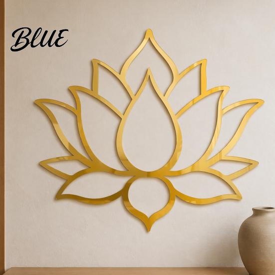 Lotus Flower Mirror Minimalist Ornament Sticker Decal Acrylic Decor Wall Zen Style Self Adhesive Decoration for Living Room Bedroom